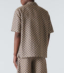 GUCCI - ENSEMBLE GG SHORT + CHEMISE en lin mélangé beige