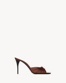 YSL - Babylone Mules en Cuir Lisse (Marron)