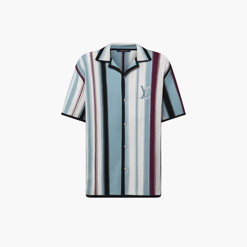 Louis Vuitton - Chemise manches courtes rayée en crochet