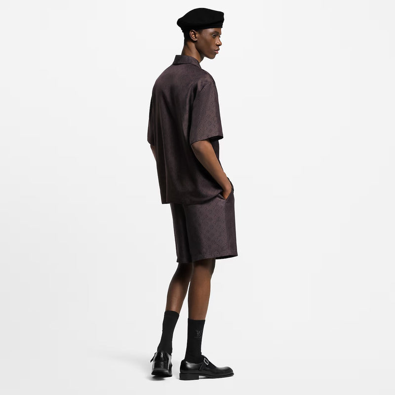 Louis Vuitton - Chemise manches courtes à imprimé Monogram en soie