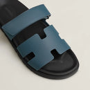 Hermès - Sandales Chypre Bleu Turquin / Noir