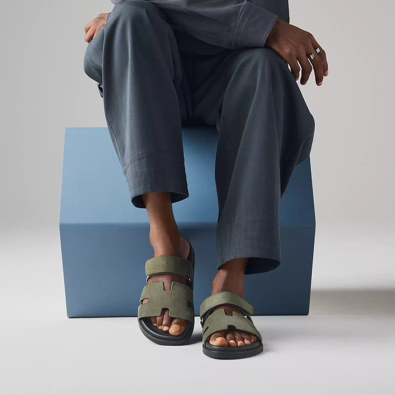 Hermès - Sandales Chypre Vert Forêt