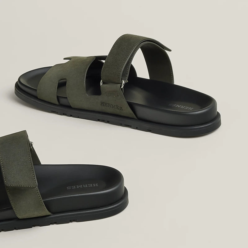 Hermès - Sandales Chypre Vert Forêt