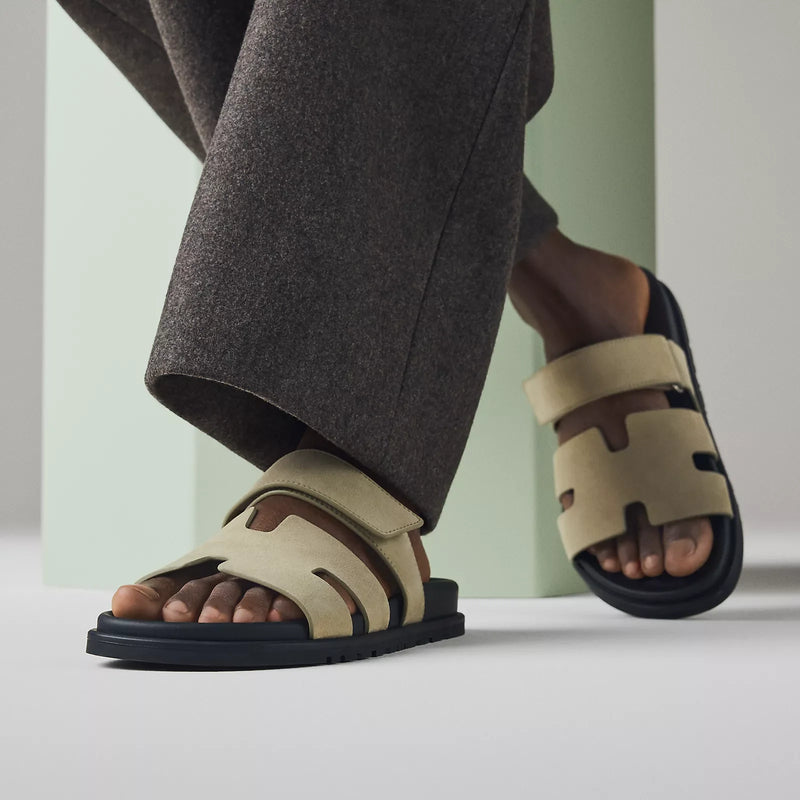 Hermès - Sandales Chypre Vert Mosaïque