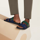 Hermès - Sandales Chypre Bleu Océan / Vert Bouteille