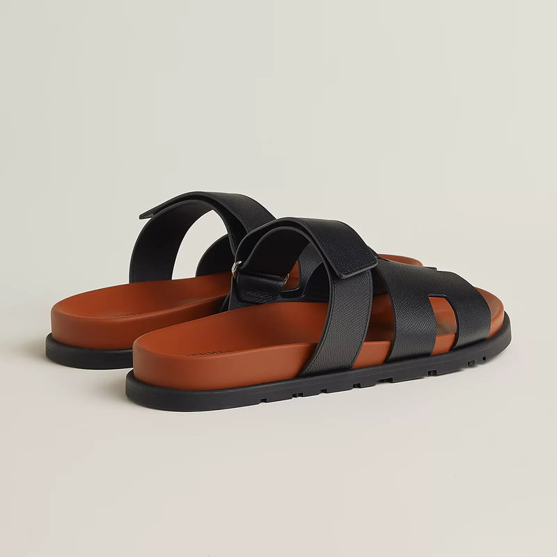Hermès - Sandales Chypre Noir / Naturel