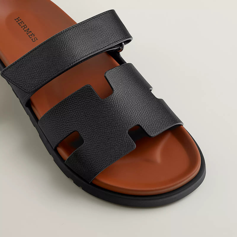 Hermès - Sandales Chypre Noir / Naturel