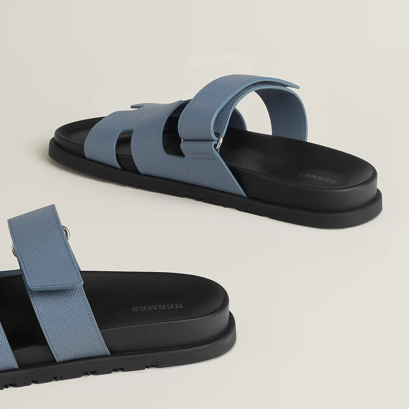 Hermès - Sandales Chypre Bleu Grignon