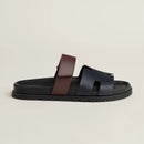 Hermès - Sandales Chypre Marine / Marron Palissandre