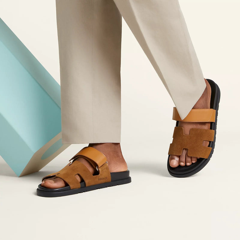 Hermès - Sandales Chypre Brun Fumé / Miel