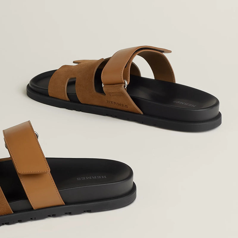 Hermès - Sandales Chypre Brun Fumé / Miel
