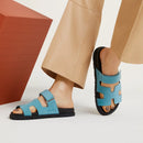 Hermès - Sandales Chypre Bleu Minéral