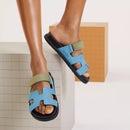 Hermès - Sandales Chypre Bleu Cameo / Vert Céladon