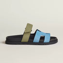 Hermès - Sandales Chypre Bleu Cameo / Vert Céladon