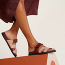 Hermès - Sandales Chypre Beige Perlino / Rouge H