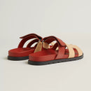 Hermès - Sandales Chypre Jaune Malawi / Rouge Sanguine