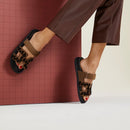 Hermès - Sandales Chypre Brun Fumé / Noir