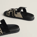 Hermès - Sandales Chypre Beige Esquisse / Noir