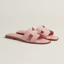 Hermès - Sandales Oran Rose Jeva en lézard