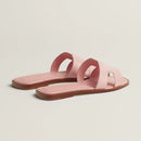 Hermès - Sandales Oran Rose Jeva en lézard