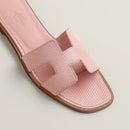 Hermès - Sandales Oran Rose Jeva en lézard