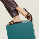 Hermès - Sandales Oran Brun Fumé / Noir