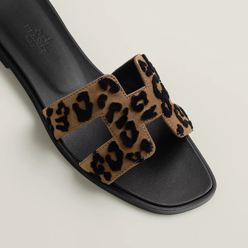 Hermès - Sandales Oran Brun Fumé / Noir