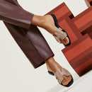 Hermès - Sandales Oran Clair avec Strass