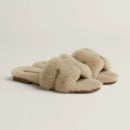 Hermès - Sandales Oran Beige Camel en Laine