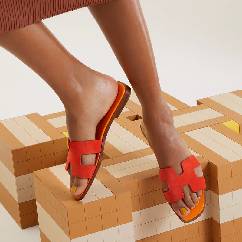 Hermès - Sandales Oran Rouge Écarlate