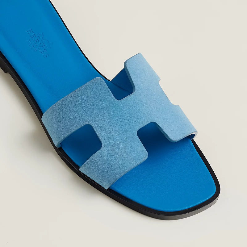 Hermès - Sandales Oran Bleu Cameo