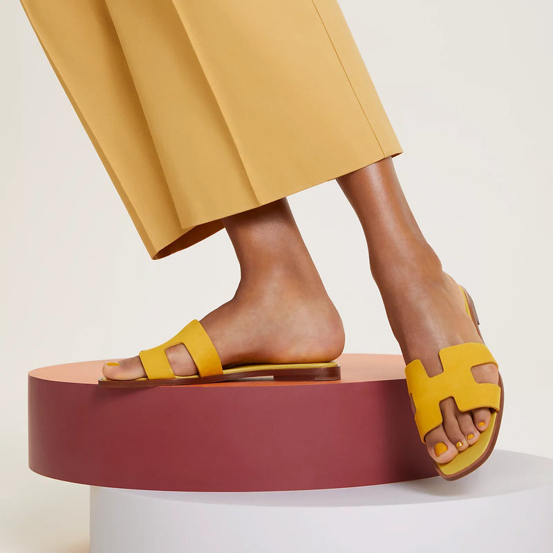 Hermès - Sandales Oran Jaune Bouton D'or