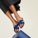 Hermès - Sandales Oran Bleu Smalt