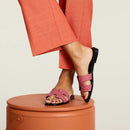 Hermès - Sandales Oran Rose Amarante avec Strass