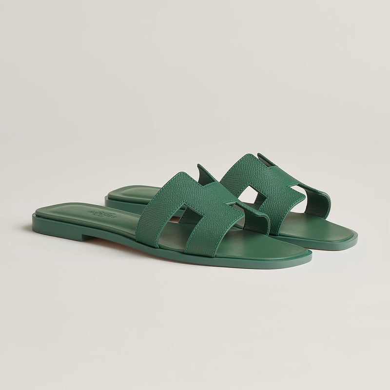 Hermès - Sandales Oran Vert Lierre