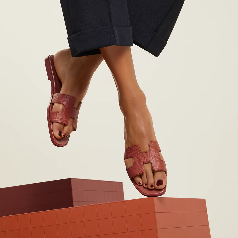 Hermès - Sandales Oran Orange Canyon