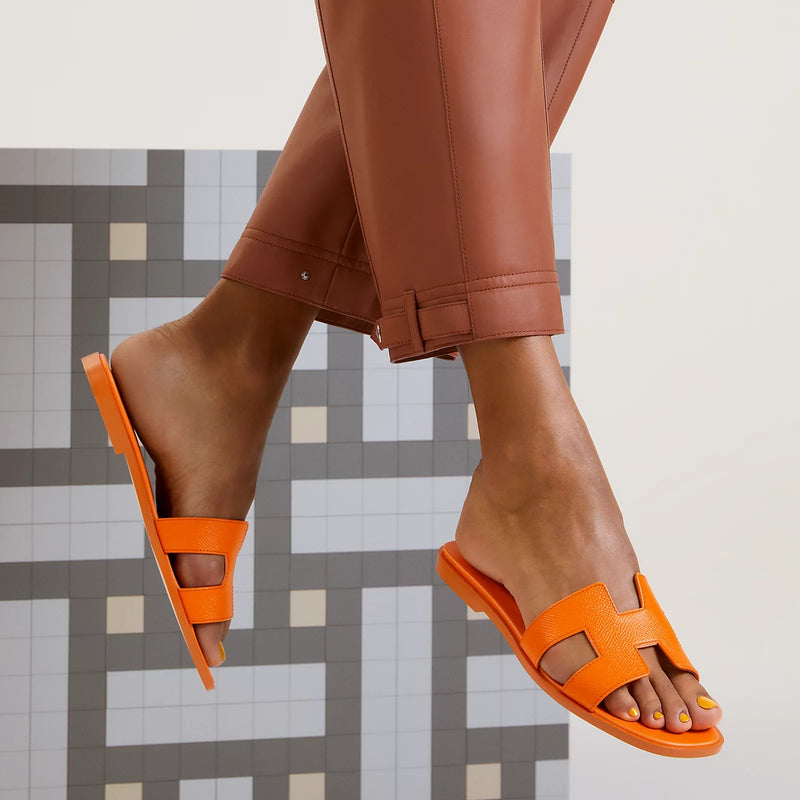Hermès - Sandales Oran Orange Sunset