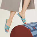 Hermès - Sandales Oran Bleu Minéral