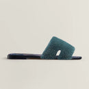Hermès - Sandales Oran Bleu en Laine (ÉDITION LIMITÉE)