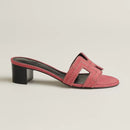 Hermès - Sandales Oasis Rose Amarante avec Strass