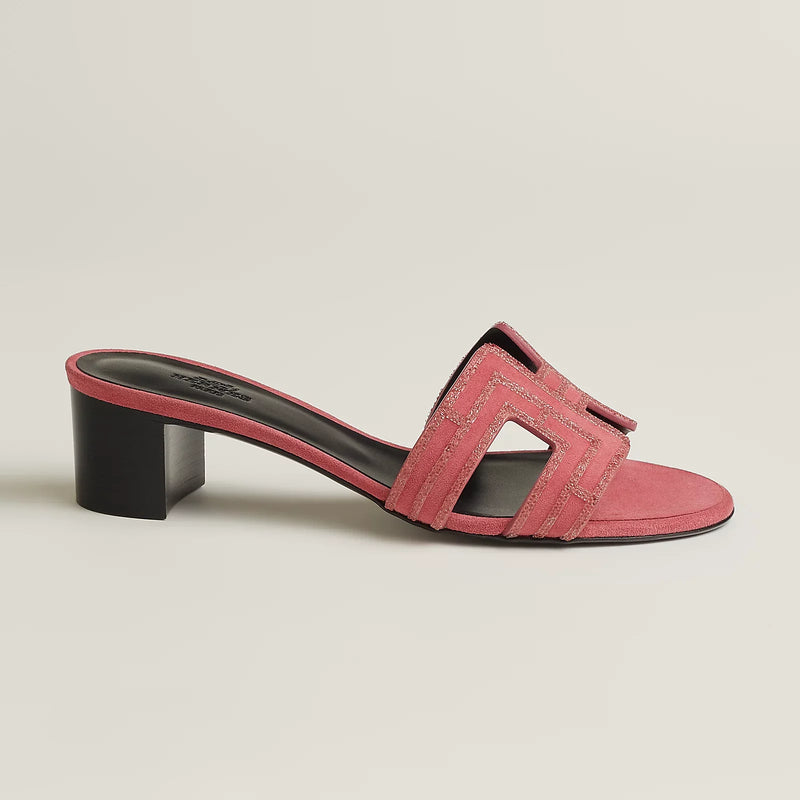 Hermès - Sandales Oasis Rose Amarante avec Strass