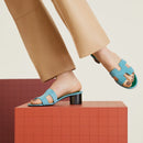Hermès - Sandales Oasis Bleu Minéral