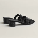 Hermès - Sandales Oasis Noir avec Strass