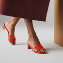 Hermès - Sandales Oasis Rouge Grenadine