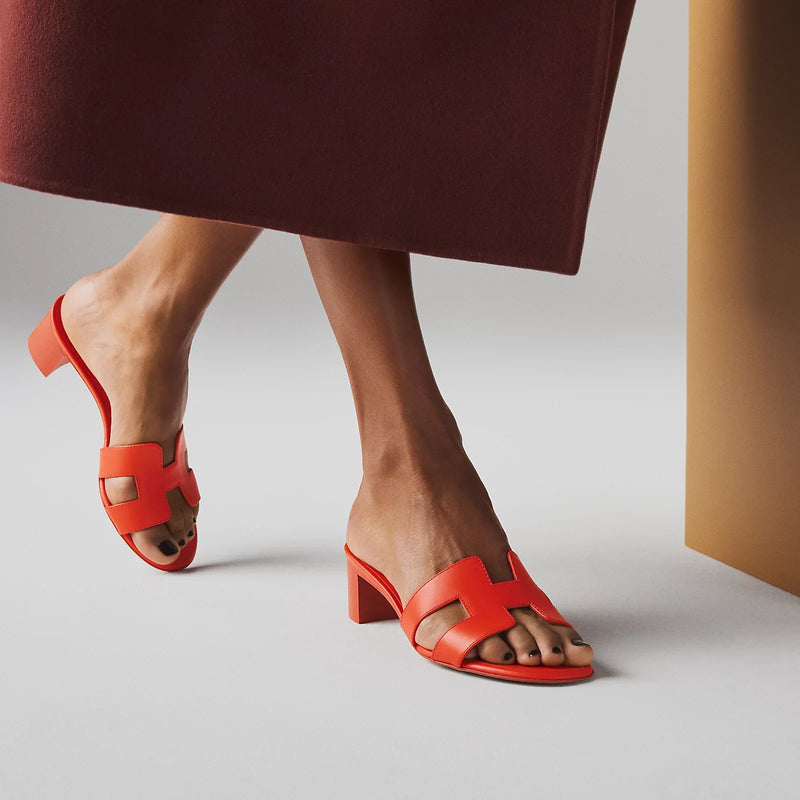 Hermès - Sandales Oasis Rouge Grenadine