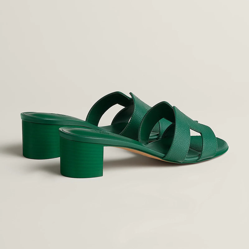 Hermès - Sandales Oasis Vert Oyat