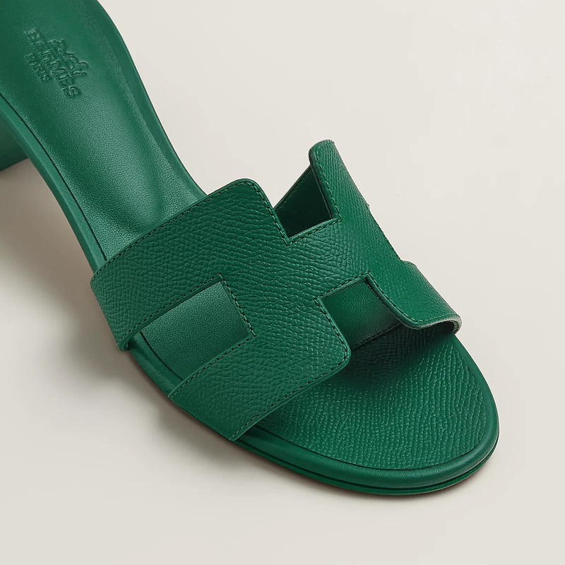 Hermès - Sandales Oasis Vert Oyat