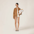 Miu Miu - Haut en maille jersey côtelé teint en pièce Naturel