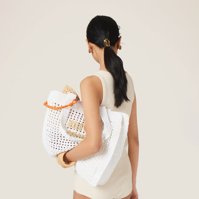 Miu Miu - Haut en maille jersey côtelé teint en pièce Naturel