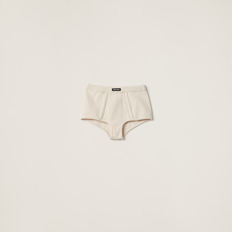 Miu Miu - Boxer côtelé teint en pièce Naturel